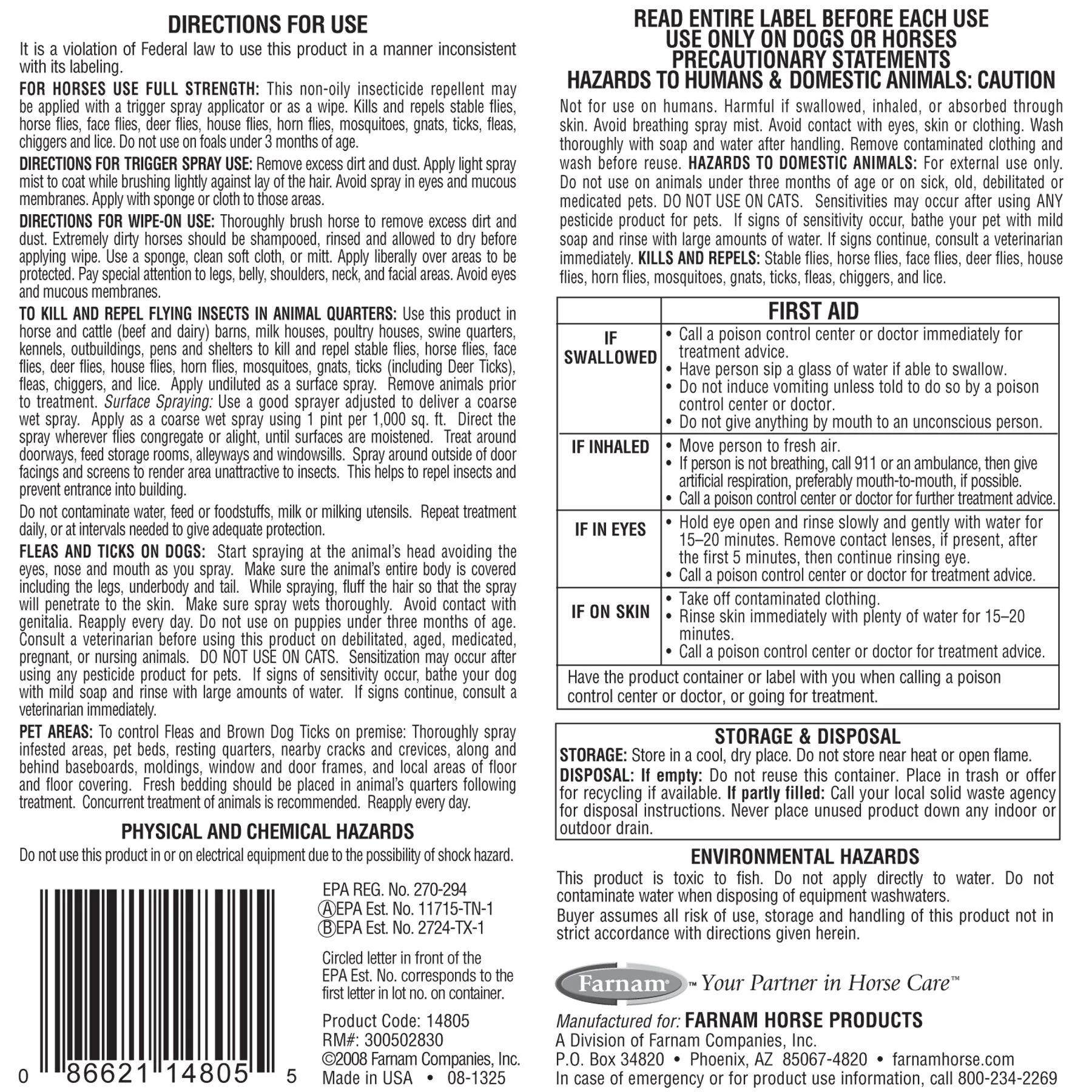 Farnam® Bronco® E Equine Fly Spray - Image 3