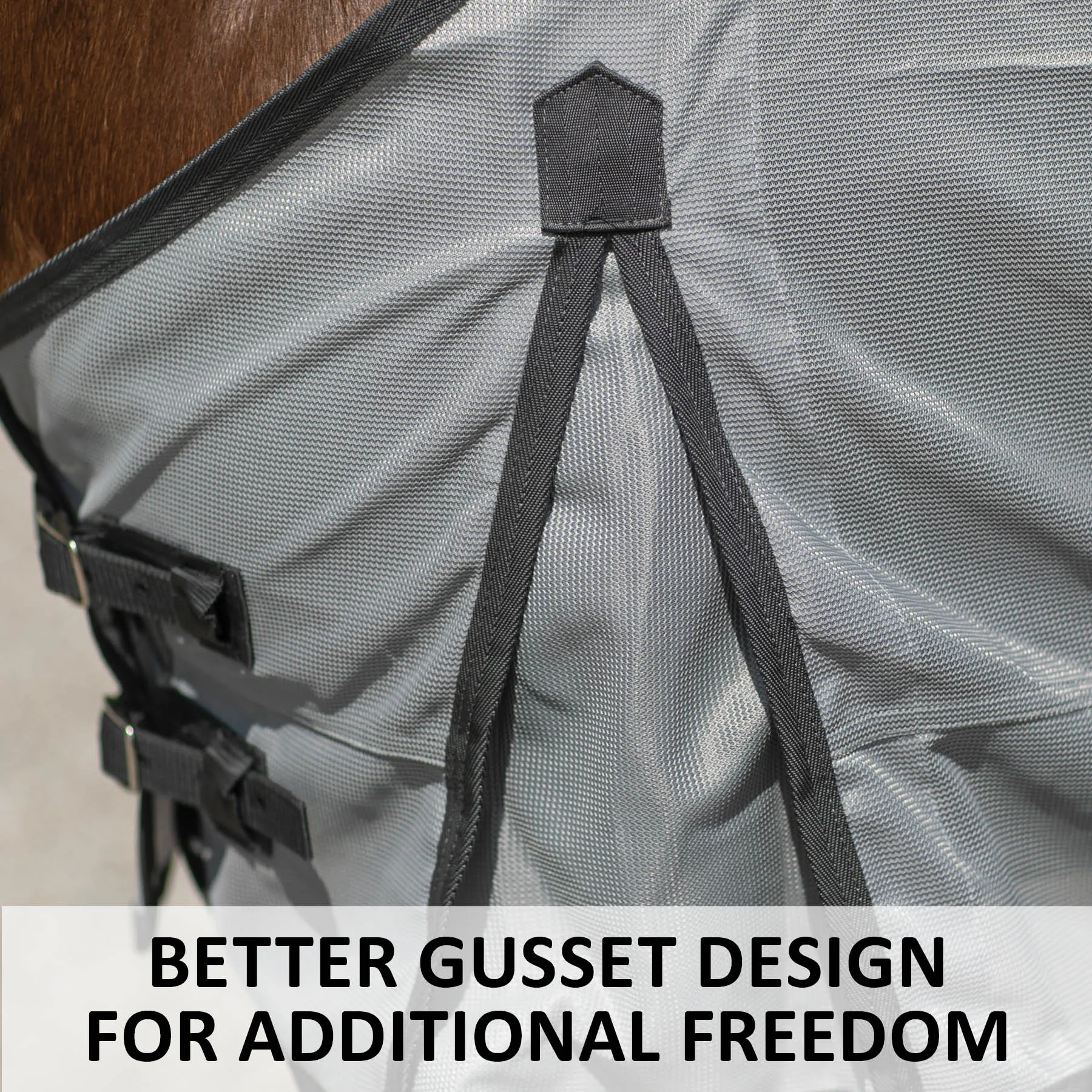 Soft Interlock Mesh Euro Bellyband Horse Fly Sheet - Image 7