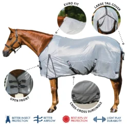 Soft Interlock Mesh Euro Surcingle Horse Fly Sheet