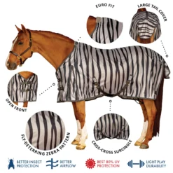 Soft Interlock Mesh Euro Surcingle Zebra Fly Sheet