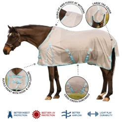 Cooling Soft Interlock Mesh Euro Surcingle Horse Fly Sheet